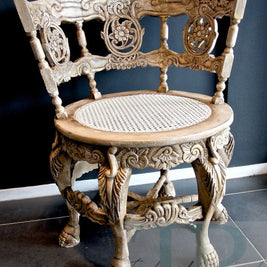 Not For Sale - Andrea : French Elegance collection: Hand painted, round ornate chair in Coco and Antoinette