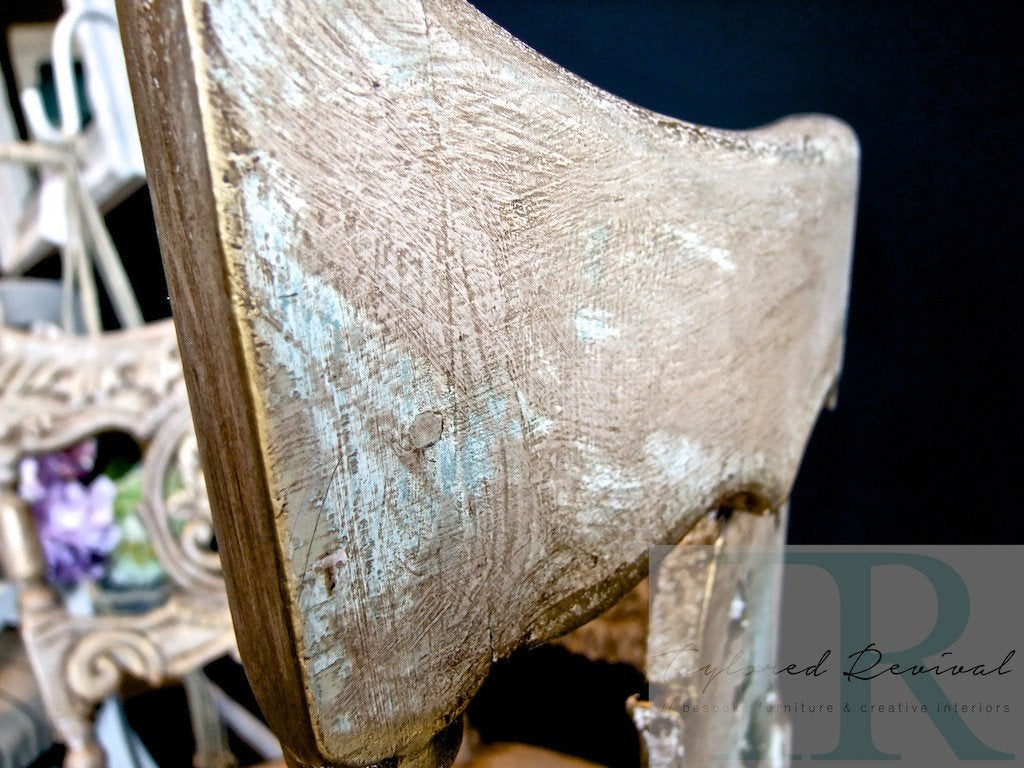 Not For Sale - Andrea : French Elegance collection: Hand painted, round ornate chair in Coco and Antoinette