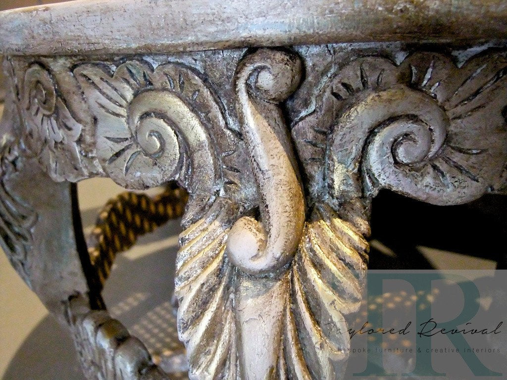 Not For Sale - Andrea : French Elegance collection: Hand painted, round ornate chair in Coco and Antoinette