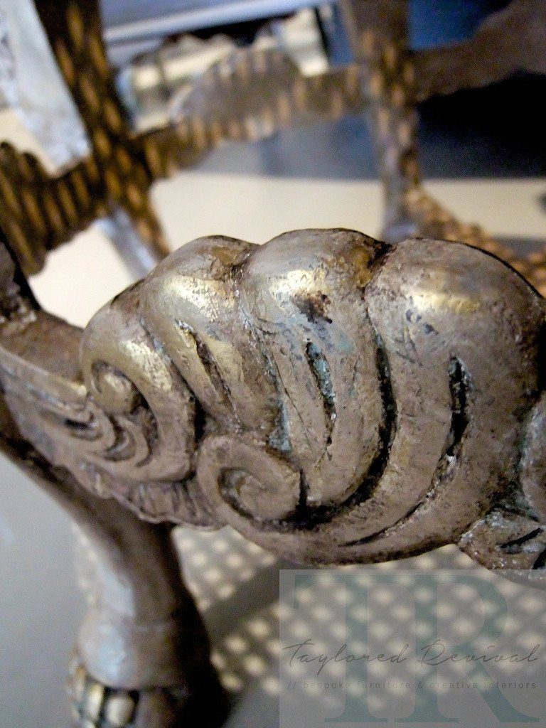 Not For Sale - Andrea : French Elegance collection: Hand painted, round ornate chair in Coco and Antoinette