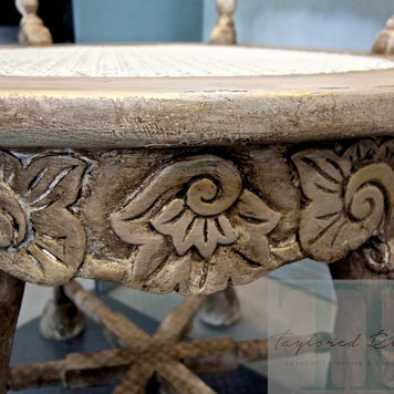 Not For Sale - Andrea : French Elegance collection: Hand painted, round ornate chair in Coco and Antoinette