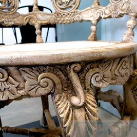 Not For Sale - Andrea : French Elegance collection: Hand painted, round ornate chair in Coco and Antoinette