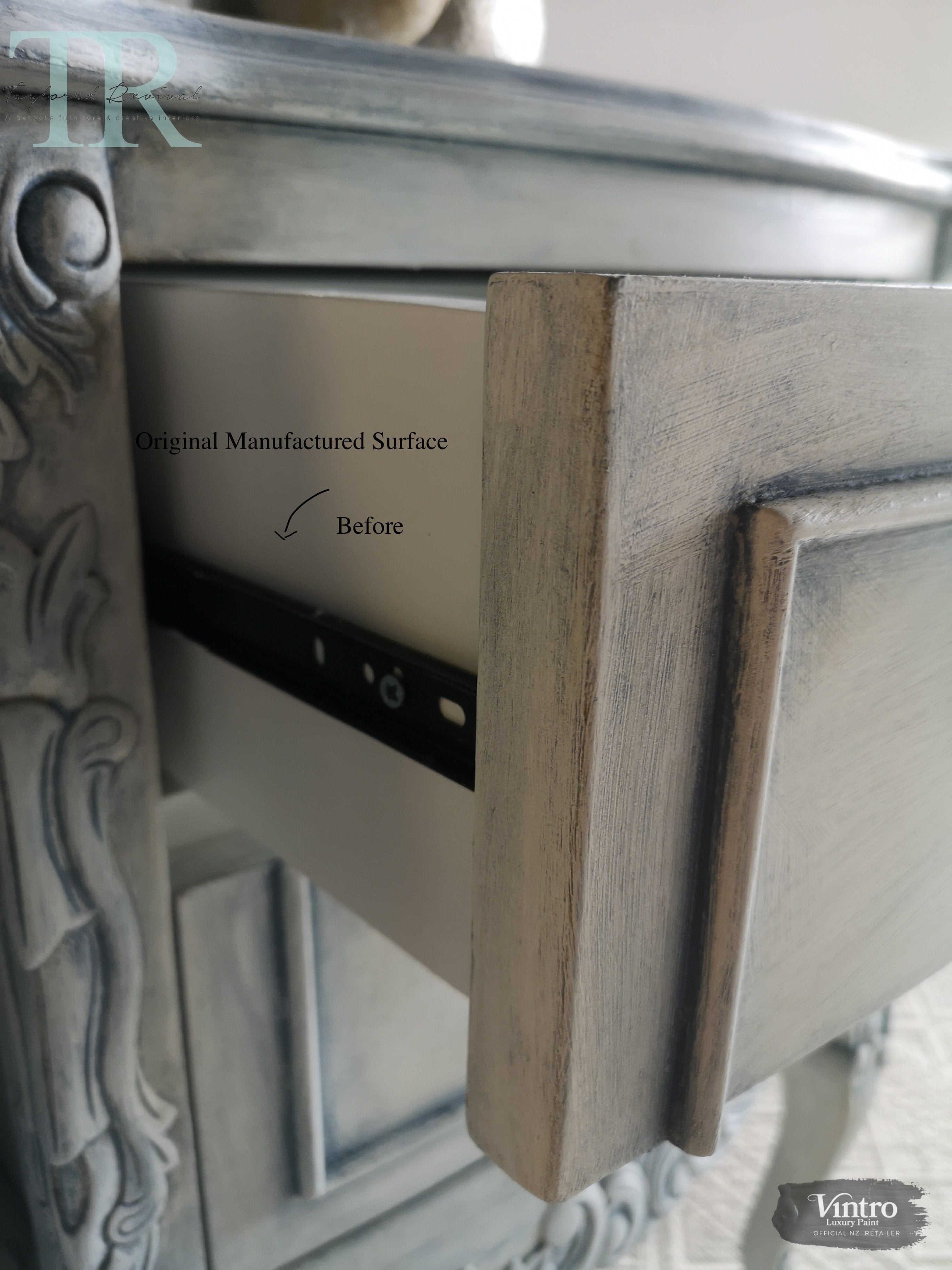 Not For Sale - Commissioned Bedroom Suite in a french style white & blue finish