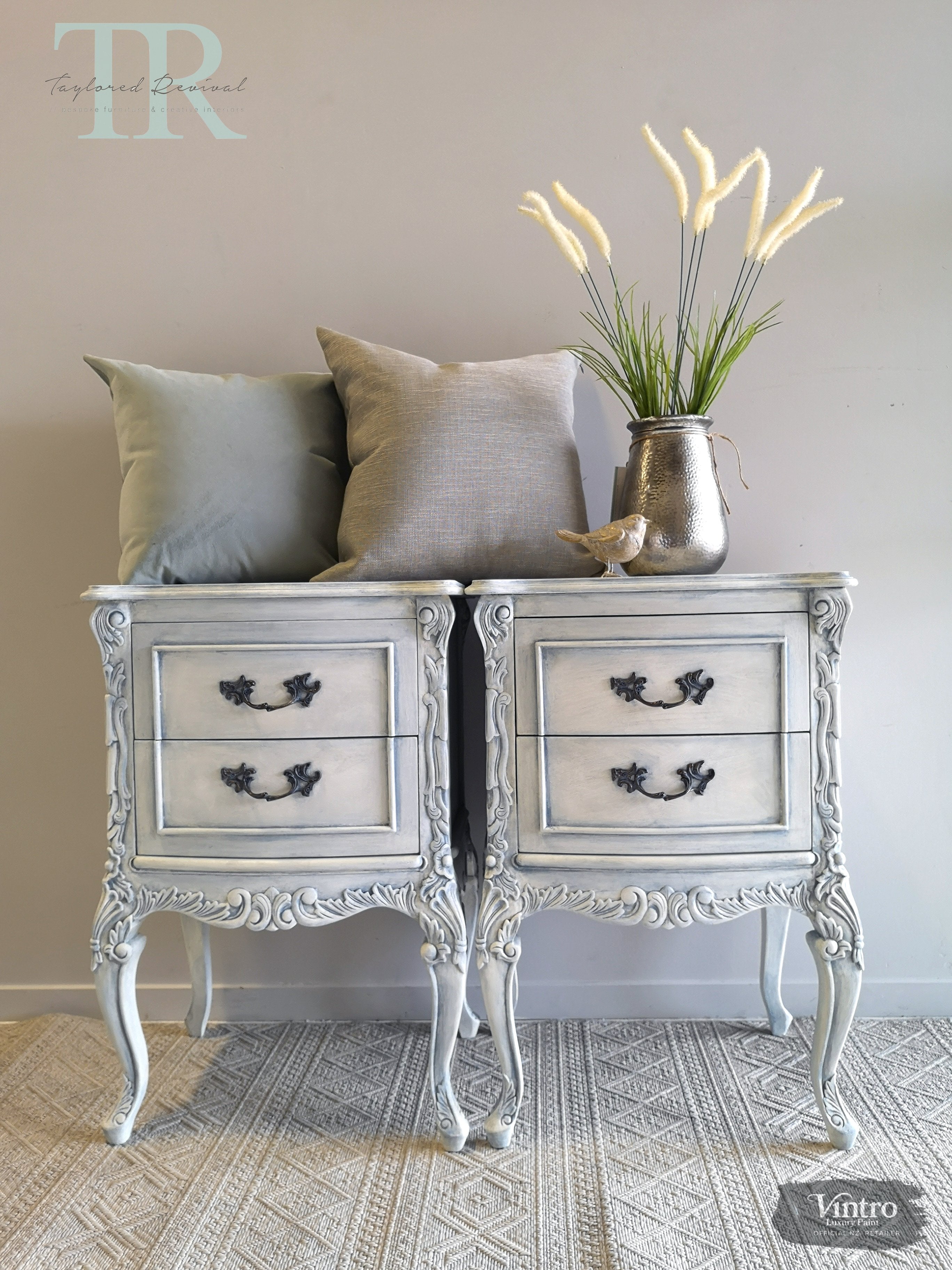 Not For Sale - Commissioned Bedroom Suite in a french style white & blue finish
