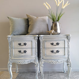 Not For Sale - Commissioned Bedroom Suite in a french style white & blue finish