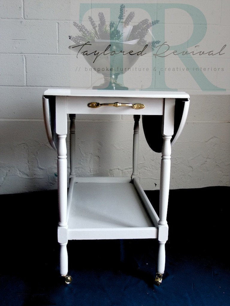 Not For Sale - Oak Tea Trolley in Custom mixed Paris Grey with Graphite underside
