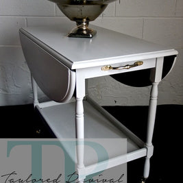 Not For Sale - Oak Tea Trolley in Custom mixed Paris Grey with Graphite underside