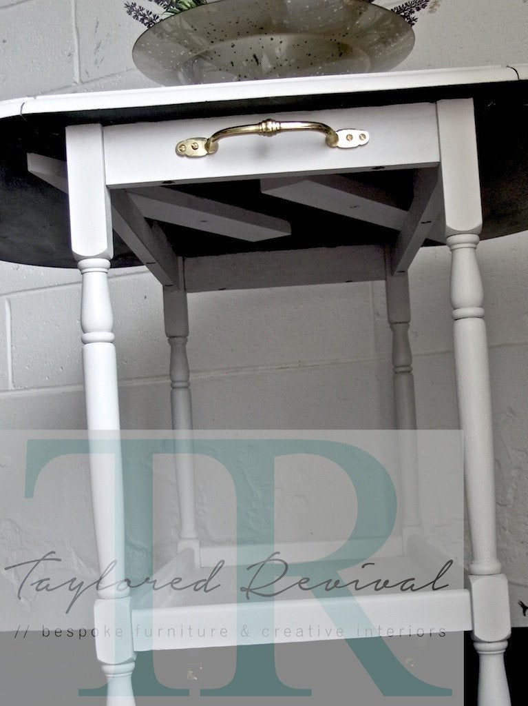 Not For Sale - Oak Tea Trolley in Custom mixed Paris Grey with Graphite underside