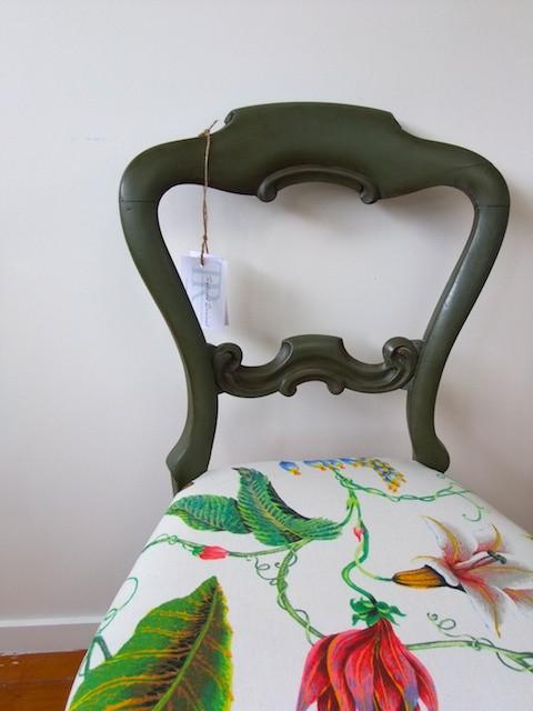 Not For Sale - Avery: hand painted antique victorian balloon back chair in olive