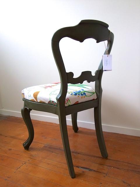 Not For Sale - Avery: hand painted antique victorian balloon back chair in olive