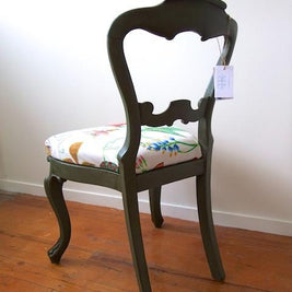 Not For Sale - Avery: hand painted antique victorian balloon back chair in olive