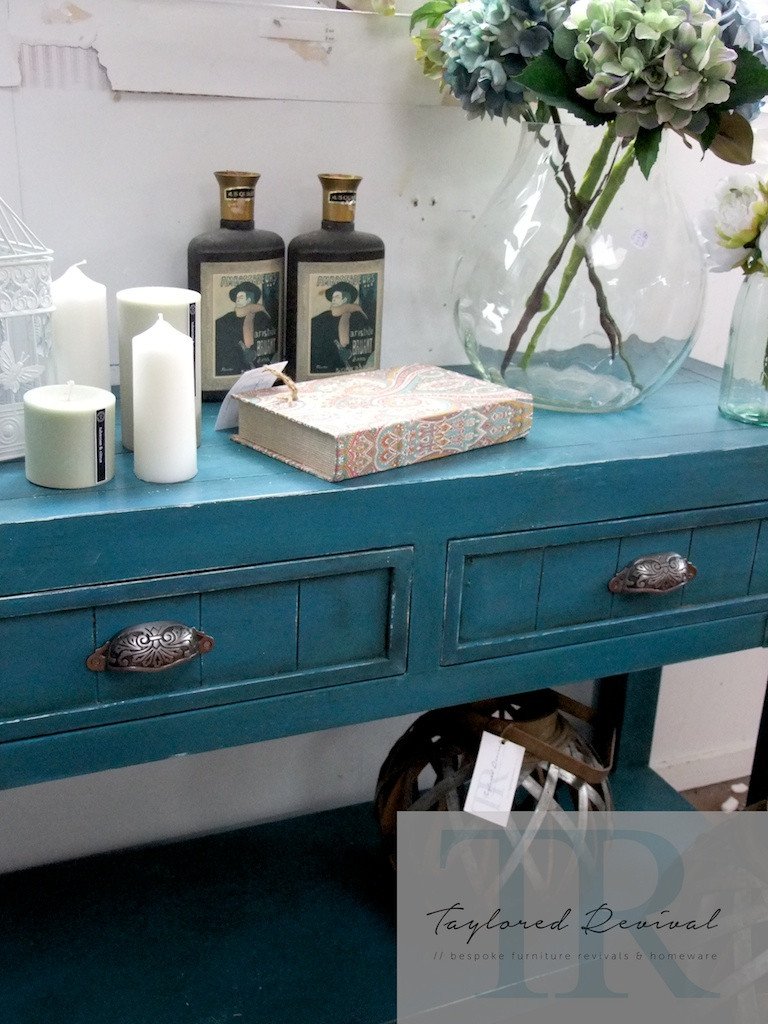 Not For Sale - Commissioned Feature Hall table in custom blended Teal