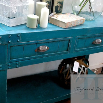 Not For Sale - Commissioned Feature Hall table in custom blended Teal