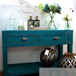 Not For Sale - Commissioned Feature Hall table in custom blended Teal