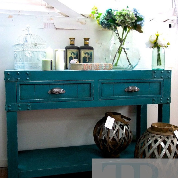 Not For Sale - Commissioned Feature Hall table in custom blended Teal