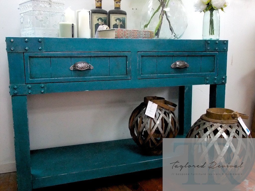 Not For Sale - Commissioned Feature Hall table in custom blended Teal