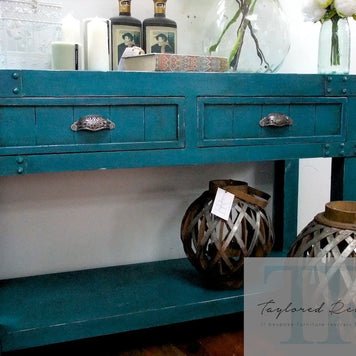 Not For Sale - Commissioned Feature Hall table in custom blended Teal