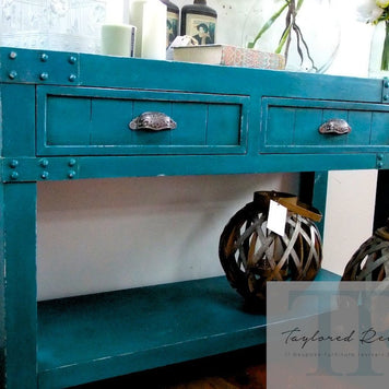 Not For Sale - Commissioned Feature Hall table in custom blended Teal
