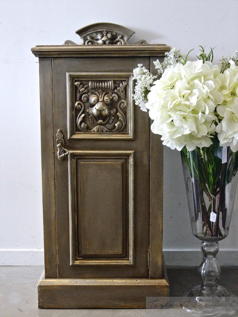 Not For Sale - Jacqueline: Revived Bedside table circa 1910-15 in French Linen