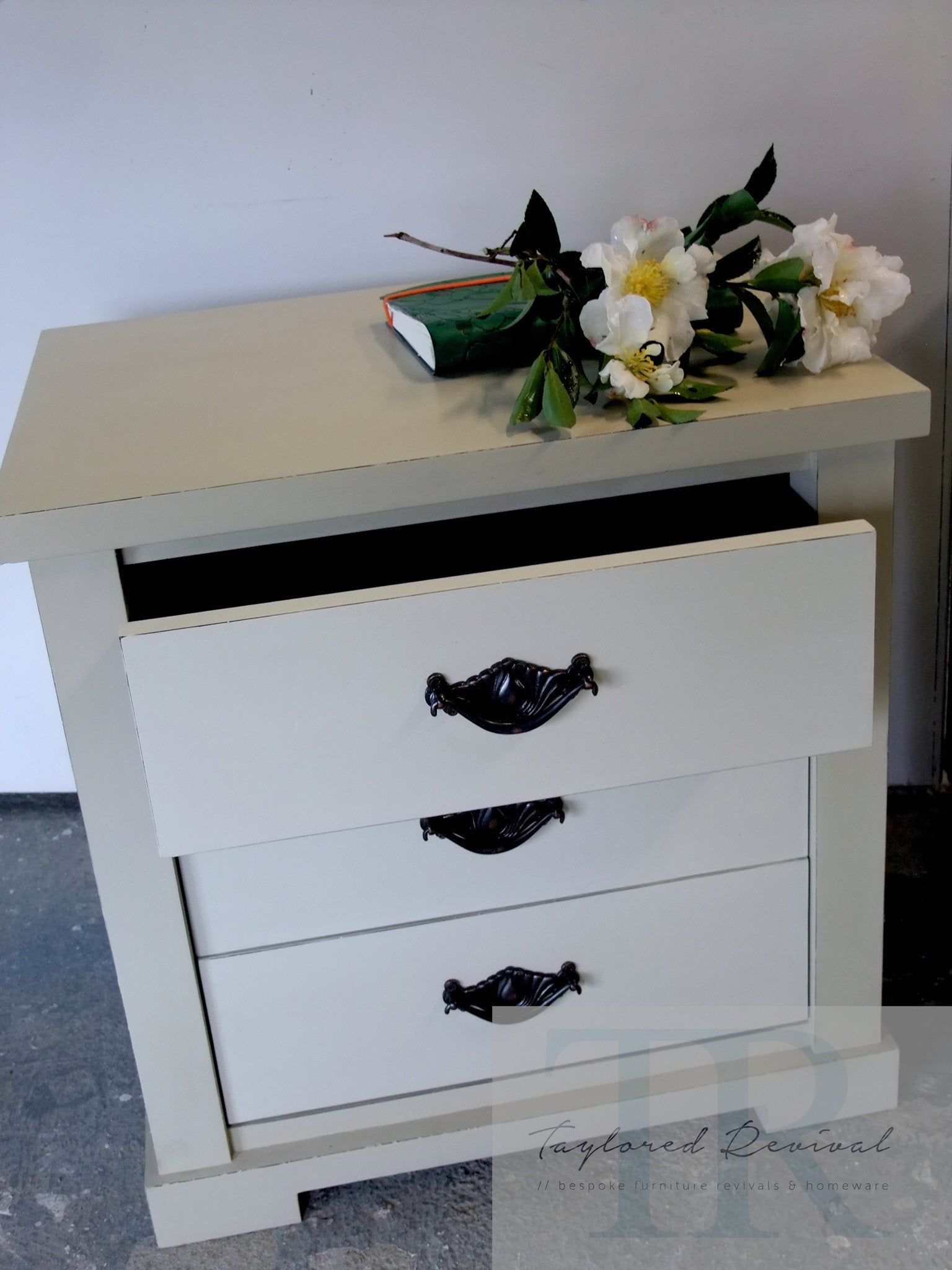 Not For Sale - Commissioned bedside and low cabinet in country grey