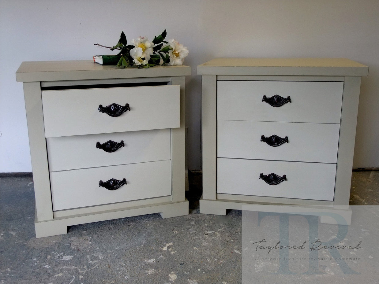 Not For Sale - Commissioned bedside and low cabinet in country grey