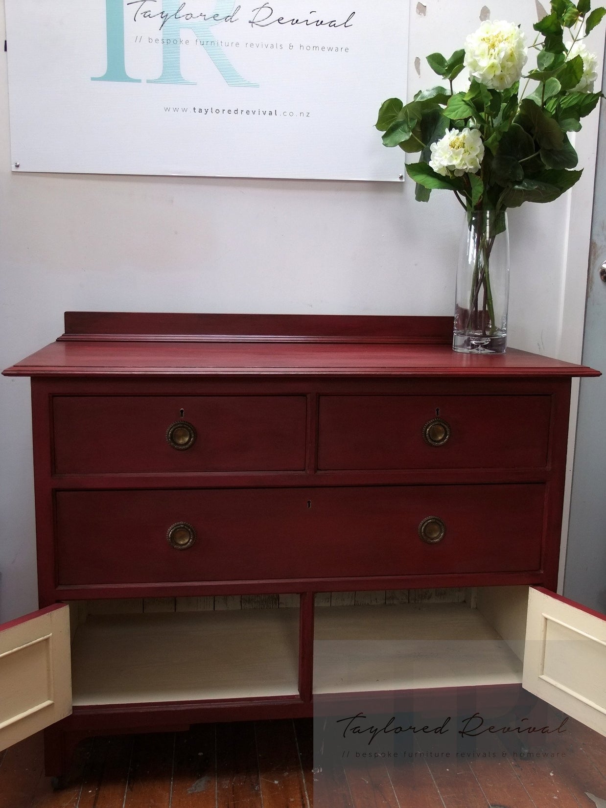 Not For Sale - Bernadette: Oak drawers over cabinet