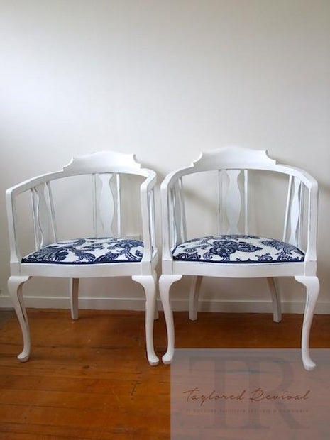 Not For Sale - Bernadette & Felicity: Pair of vintage round back chairs