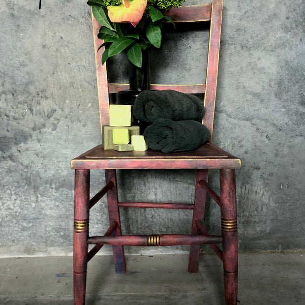 Not For Sale - Hand painted Rustic Chair in Berry Nude