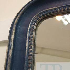 Not For Sale - Bianca: Large hand painted royal blue and gold rustic mirror