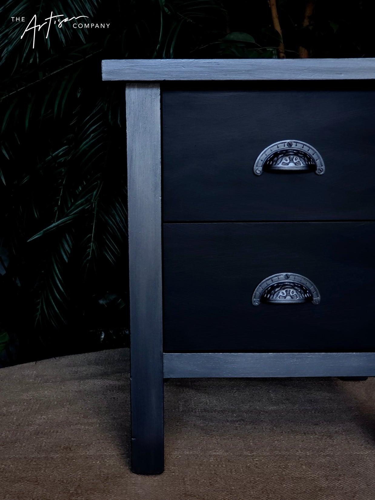 Not For Sale - Bedsides in Carbon Black and Pewter Metallic Creme