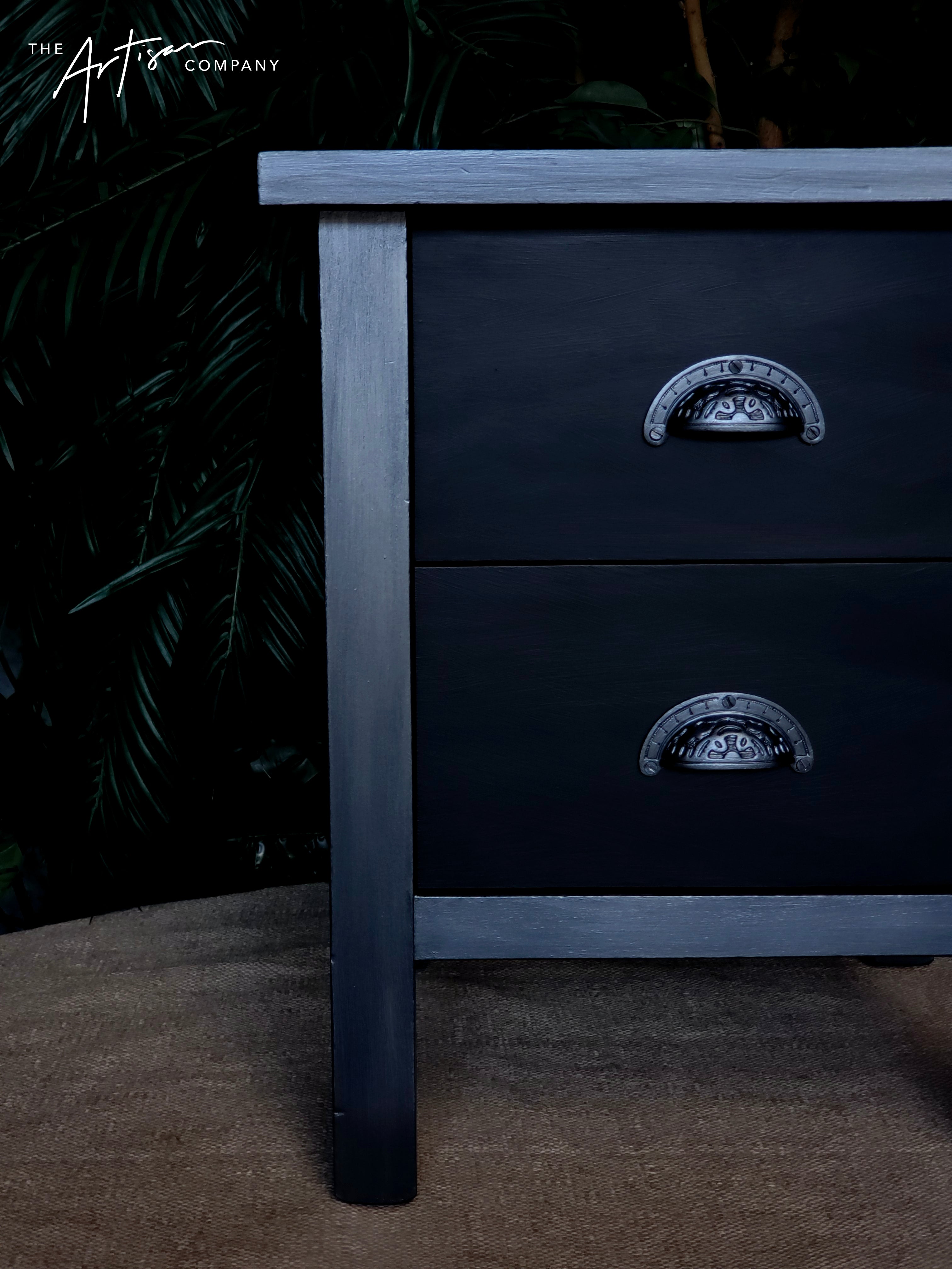 Not For Sale - Bedsides in Carbon Black and Pewter Metallic Creme