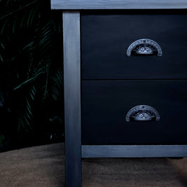 Not For Sale - Bedsides in Carbon Black and Pewter Metallic Creme