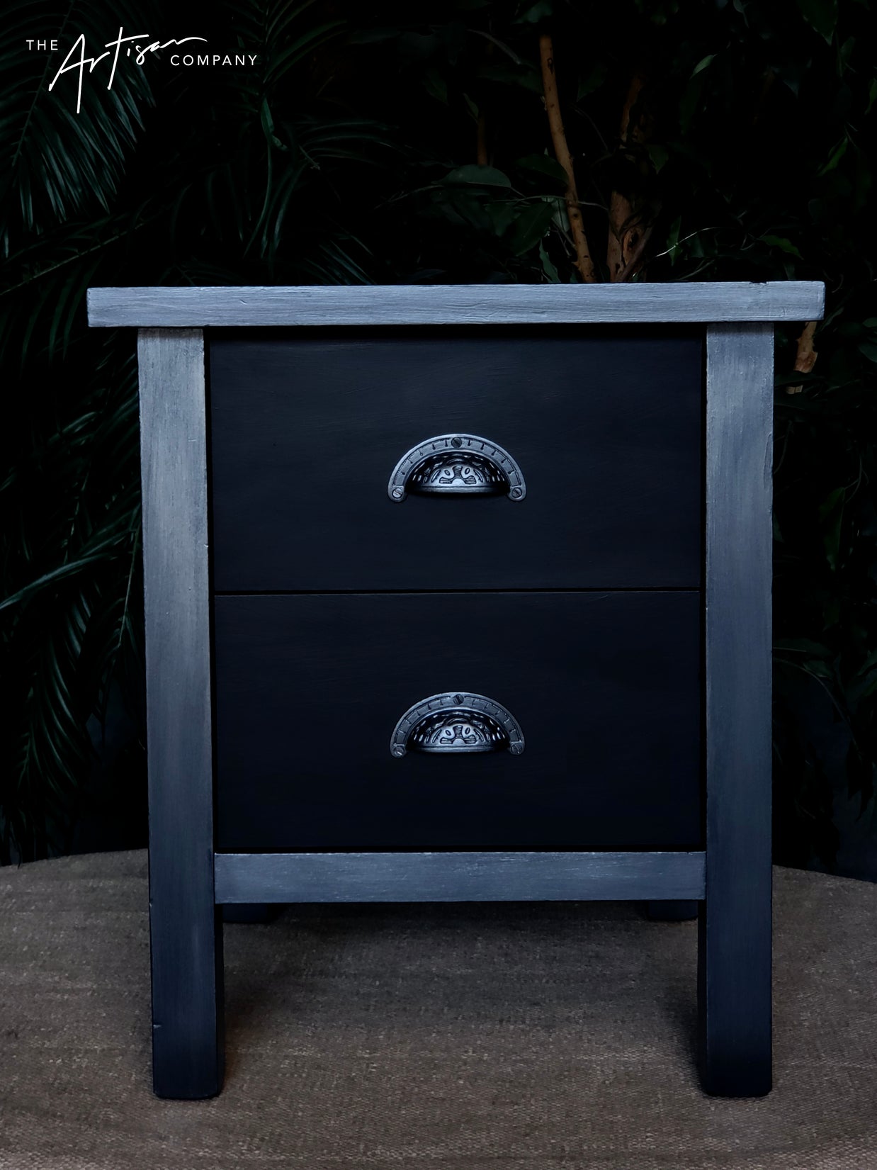 Not For Sale - Bedsides in Carbon Black and Pewter Metallic Creme