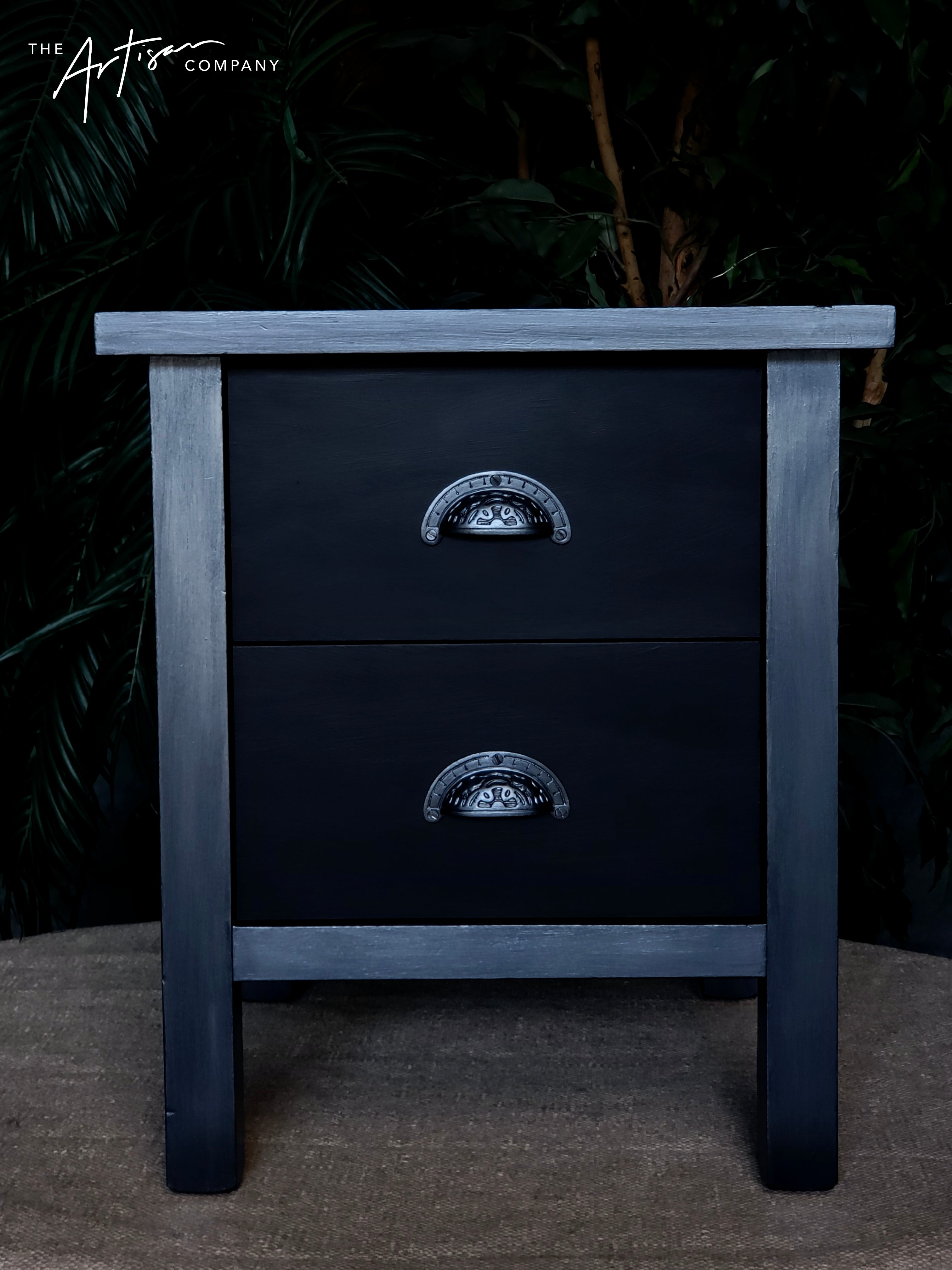 Not For Sale - Bedsides in Carbon Black and Pewter Metallic Creme