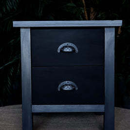 Not For Sale - Bedsides in Carbon Black and Pewter Metallic Creme