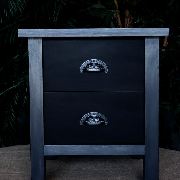 Not For Sale - Bedsides in Carbon Black and Pewter Metallic Creme
