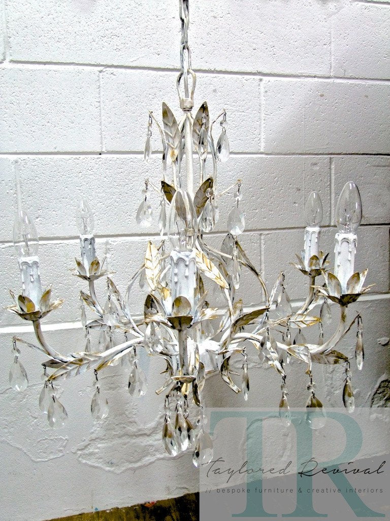 Not For Sale - Commissioned Chandelier in Pure White & Gold
