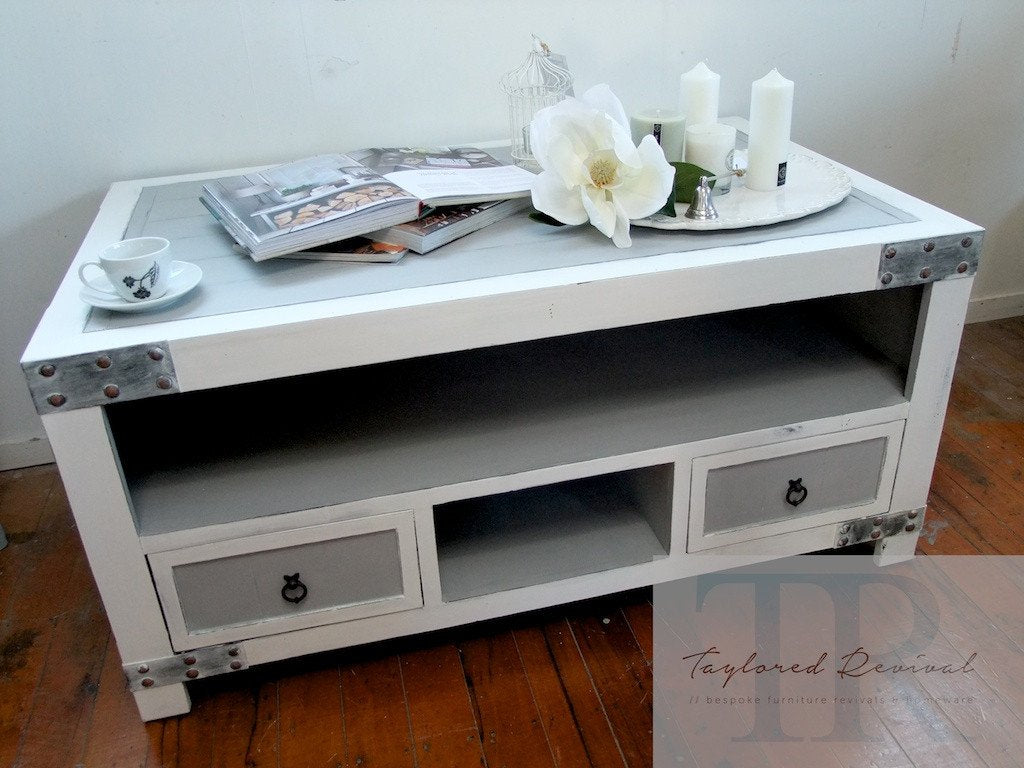 Not For Sale - Commissioned Coastal inspired Coffee table in Paris Grey and Pure White