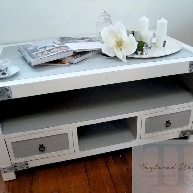 Not For Sale - Commissioned Coastal inspired Coffee table in Paris Grey and Pure White
