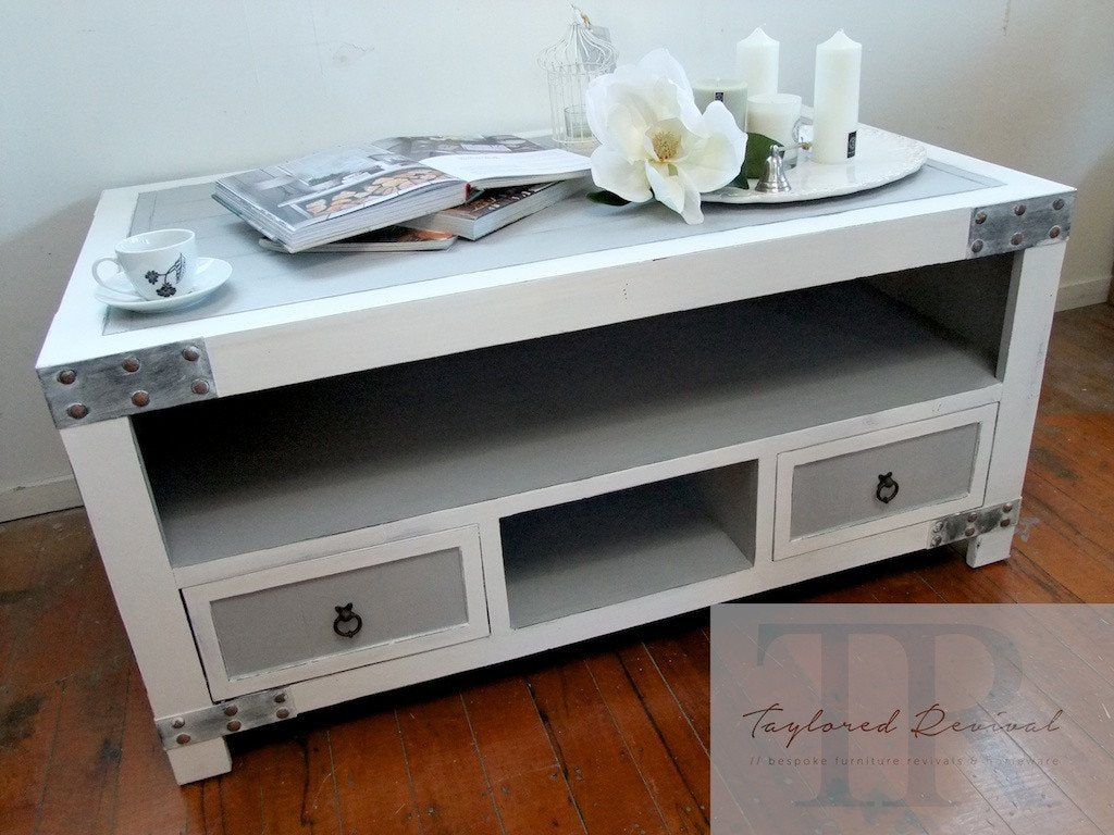 Not For Sale - Commissioned Coastal inspired Coffee table in Paris Grey and Pure White
