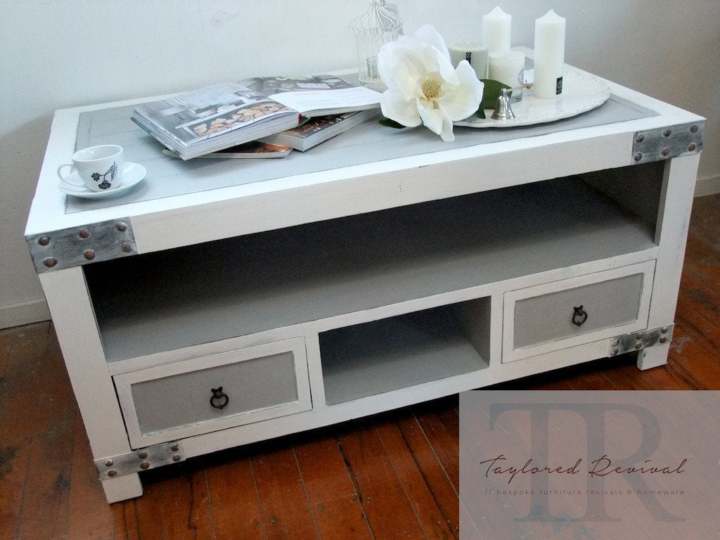 Not For Sale - Commissioned Coastal inspired Coffee table in Paris Grey and Pure White