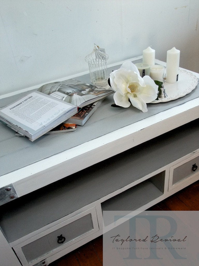 Not For Sale - Commissioned Coastal inspired Coffee table in Paris Grey and Pure White