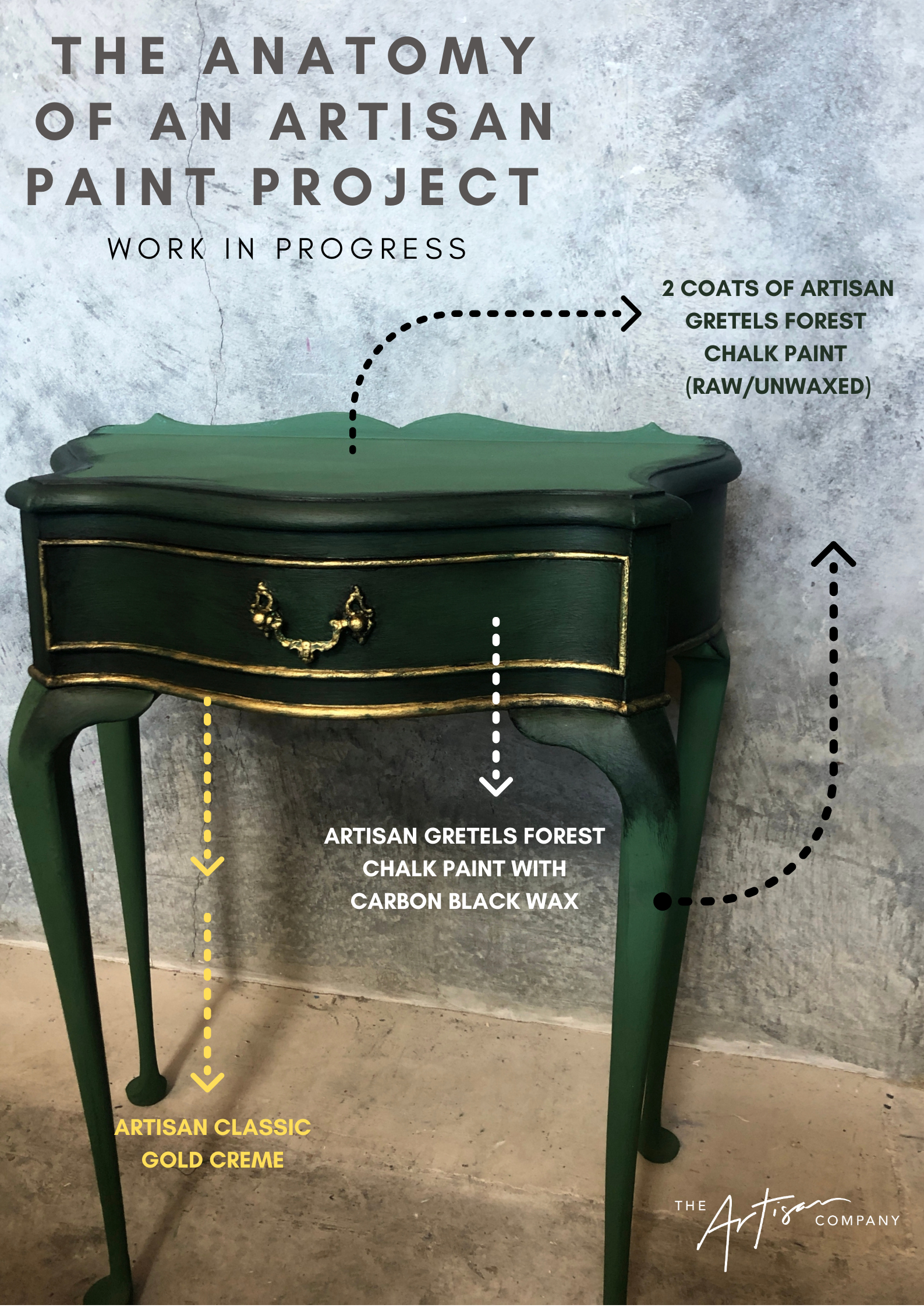 Not For Sale - Small hall table in Artisan Gretel's Forest