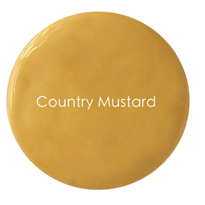 Country Mustard exterior paint swatch – earthy mustard yellow