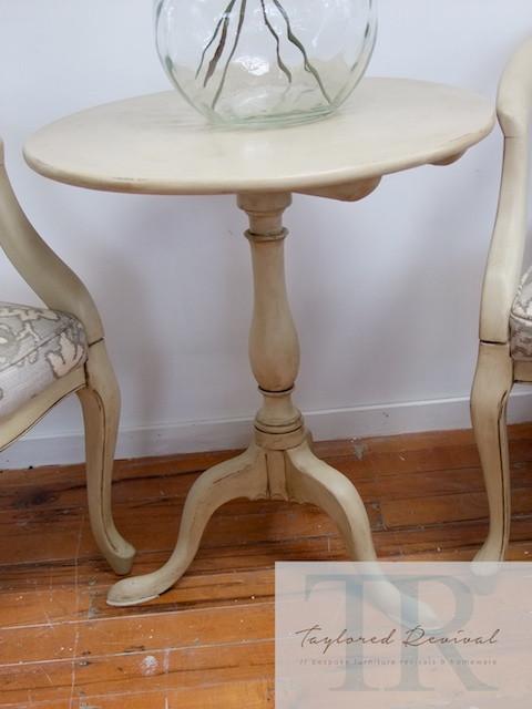 Commissioned chair and table set in Country Grey