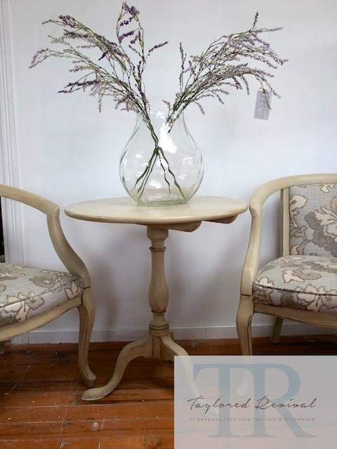 Commissioned chair and table set in Country Grey