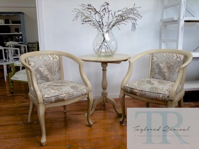 Commissioned chair and table set in Country Grey