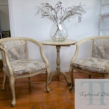 Commissioned chair and table set in Country Grey