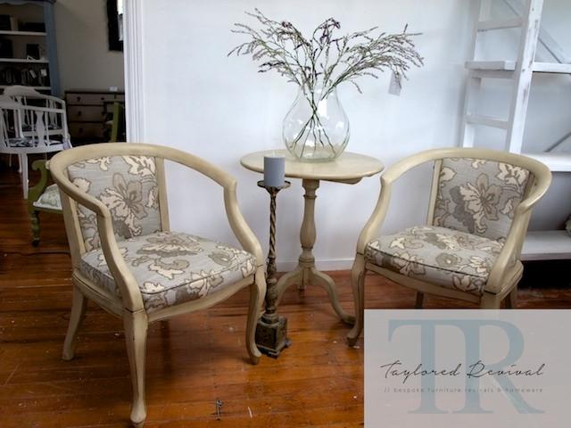Commissioned chair and table set in Country Grey