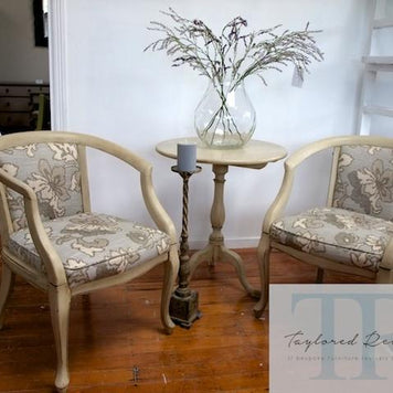 Commissioned chair and table set in Country Grey